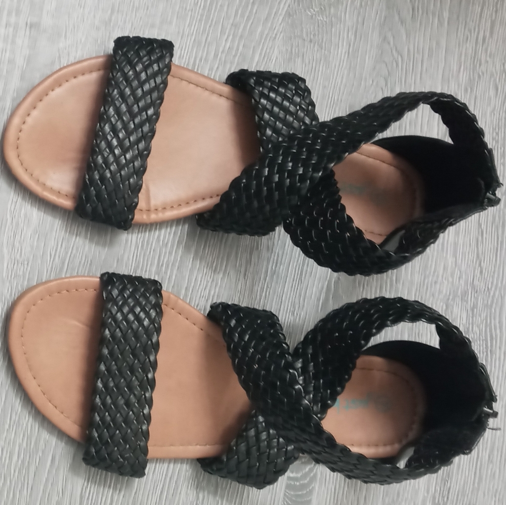 Just Be Black Braided Women's Sandals Size 7